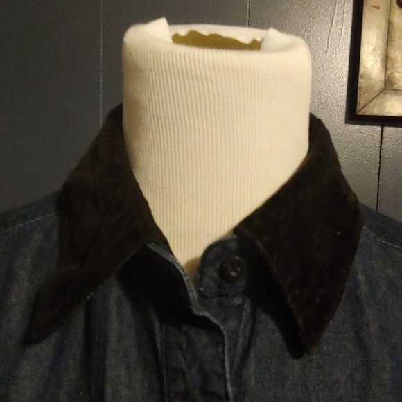 Dark chambray/denim shirt with reversible collar - Picture 3 of 8